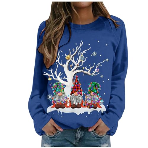 Didadihu Weihnachtsshirt Damen Baumwolle Weihnachtspulli...