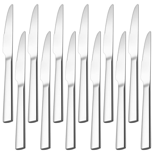 HaWare Tafelmesser 12 Stück Edelstahl Frühstücksmesser Buttermesser 22 8cm Steak Bestck Messer Menümesser Set für Haus/Restaurant/Hotel Hochglanzpoliert & Spülmaschinenfest