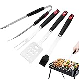 Fmzrbnih Grillzubehör Set,Aus Edelstahl Hochbelastbar | Grillzangen Und Barbecue Werkzeuge Sowie Zubehör - Für Ihn, Vater, Ehemann, Freund, Küche, Garten, Camping, Party, Picknick