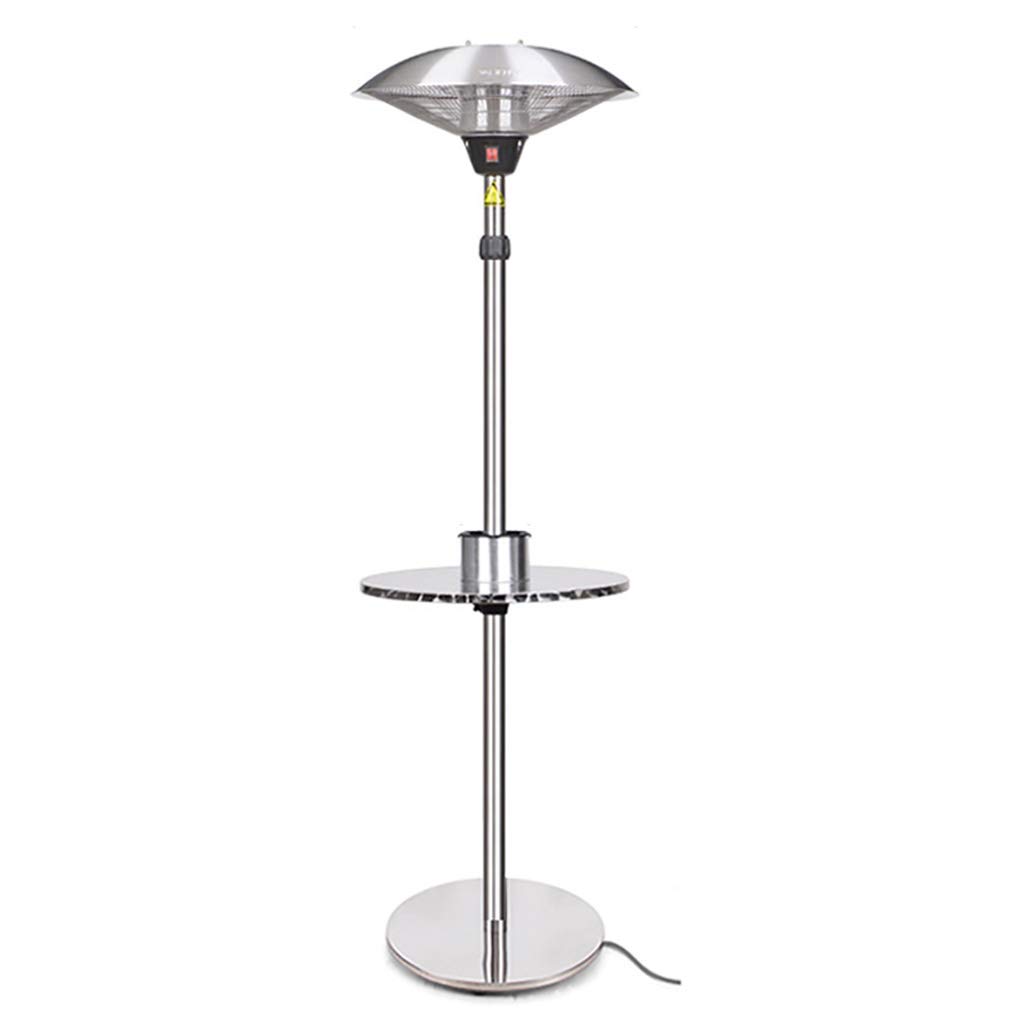 Calentador De Patio Al Aire Libre Eléctrico Infrarrojo Halógeno Jardín, Con Base De Aleación De Aluminio Grueso Y 3 Configuraciones De Calor Para Cafeterías, Restaurantes U Otros Lugares Al Aire Lib