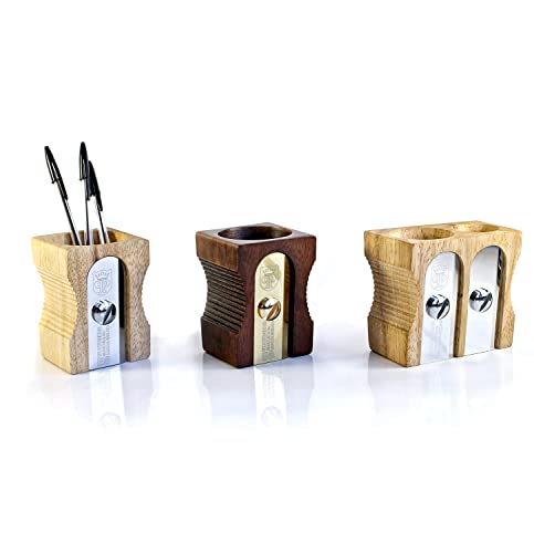 Suck UK Bureaukoker in de vorm van een potloodslijper, elegante en stabiele pennenkoker van hout, bureau-organizer en pennenhouder, bureau-opberger, licht - Image 7