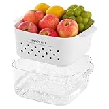 HNNJCK 8.2 Quart Kitchen Colanders Bowl Set, Fruit Vegetable Washing Basket, 2 in 1 Food Fruit Strainers, Large Plastic Double Layered Strainer for Pasta, Berry, Salads, BPA Free（Circular Pattern）