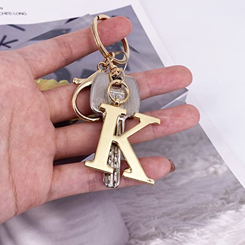 Gold Letter K Keychain For Women Men Purse Handbags Metal Alphabet Initial Letter Key Ring Keychain #TOP2