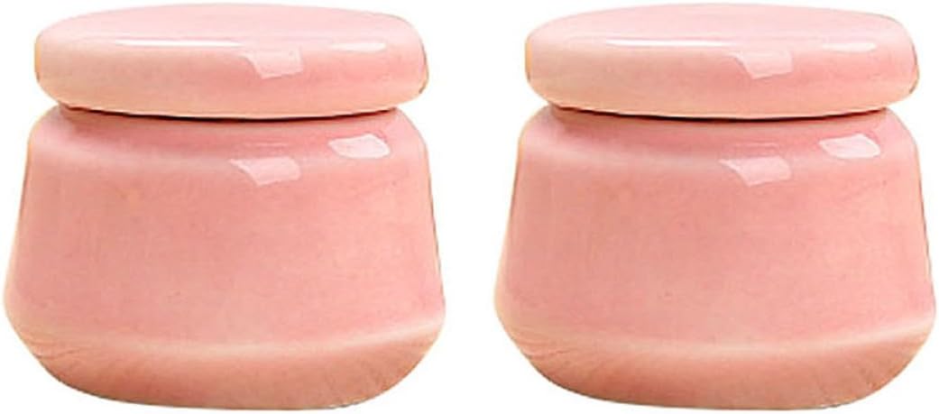 2pcs Mini Ceramic Refillable Cosmetics Dispenser Bottles for Lipstick and Rouge Storage, Lightweight Portable Subpackaging Containers, for Daily Life and Travel Use