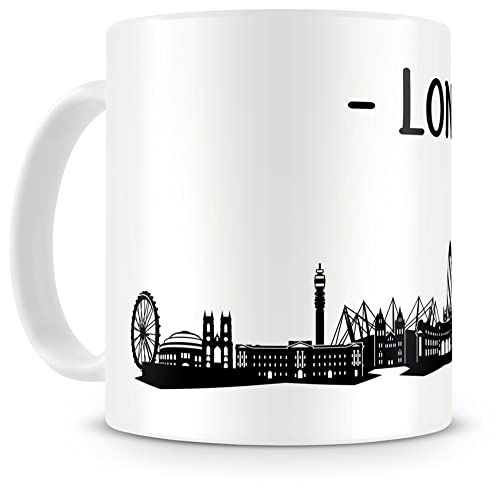Samunshi London Skyline Tasse à café Tasse à thé 300 ml Blanc