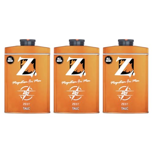 Image of Z Magnetism Zest Deodorizing Talcum Powder for Men | Signature Citrusy & Fresh Fragrance | Fights Body Odor & Ensures Long Lasting Freshness | Suitable for All Skin Types - 100g (Pack of 3)