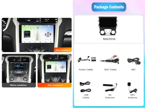 Radio Coche Android 14 Ford Mondeo 2014-2019 CarPlay Android Auto GPS 4G 7