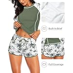 Women's Long Sleeves Rash Guard - 2 Piece Swimsuits with Built in Bra Swim Shirt and Shorts with Pockets - Image 4