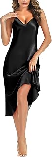 Gwachi Women Satin Nightdress Chemise Lingerie Sexy Full Silp Long Dress Sleepwear for Elegant Ladies |Women's French Styl... Price In India