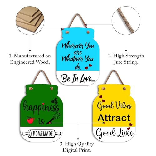 Image of Zesta Wooden Wall Hanging Decorative Items /Hanging Home Wall Decor Items /MDF Decoration Items for Home /Cute Wall Art For Living Room /Home Decor Items Living Room (JAR-01)
