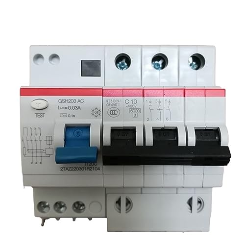 Disjoncteur à courant résiduel GSH203 3P 32A courbe C type AC pour réseau domestique