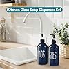 COHOSEGE Glass Soap Dispenser Set 2 Pack,16 Oz Dish Soap Dispenser for Kitchen Sink,Blue Kitchen Accessories and Kitchen Decor,Blue Decorations and Kitchen Utensils for Kitchen #1