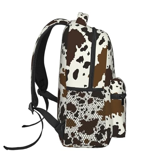 Cow Cowhide Print Adult Backpacks 15 Inch Laptop Backpack Lightweight Travel Bag for Men Women Gifts3