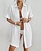 Bsubseach Women Swimsuit Coverup Shirt Dress Button Down Bathing Suit Cover Up Beach Vacation Outfits White XL