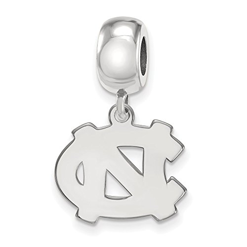 North Carolina Bead Charm Small (1/2 Inch) Dangle (Sterling Silver)