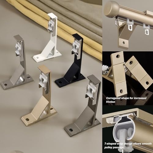 Silent Wall Mount Roman Rod with Sliding Track System - Durable Aluminum Alloy Brackets for Drapes, Ideal for Living Room, Bedroom, Room Divider (5.6M/18.3FT)