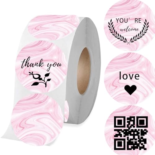 Autocollants thermiques ronds 51x76mm rose pour imprimante d'étiquettes