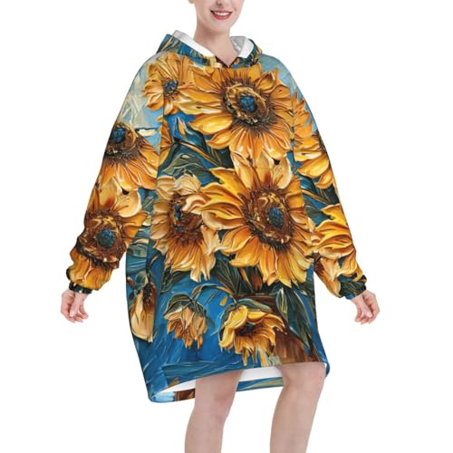 Couverture à capuche en flanelle contre le froid avec manches amples