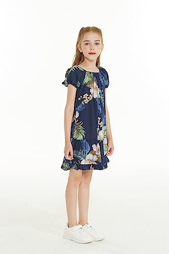 Image of Matchable Family Hawaiian Luau Men Women Girl Boy Clothes in Pineapple Garden Navy