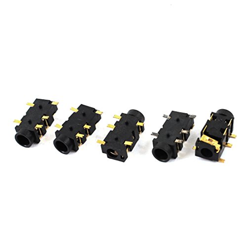 Image of sourcingmap 5 Pcs 3.5mm Female 5 Pins SMT Surface Mounted Devices Stereo Jack Sockets Connectors
