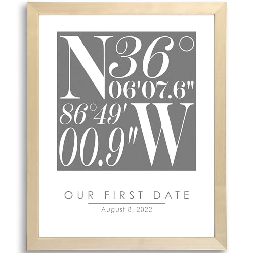 Personalized Coordinates Art Print | Personalized with Your Location, Date and Message | Perfect Gift for Weddings, Valentine's Day, Anniversaries, Christmas, and more!