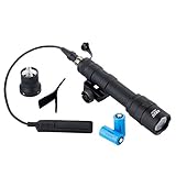 Picatinny Flashlight, Rifle Weapon Light, 400 Lumens White Light with Remote Pressure Switch, Battery Included