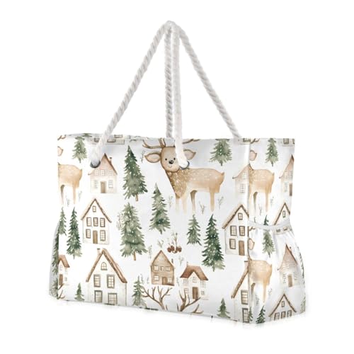 Watercolor（2） Beach Bag & Travel Tote Bag Large Sandproof with Zipper Closure, Wet Pouch for Swim Gym Travel, Lightweight Foldable Outdoor Bag