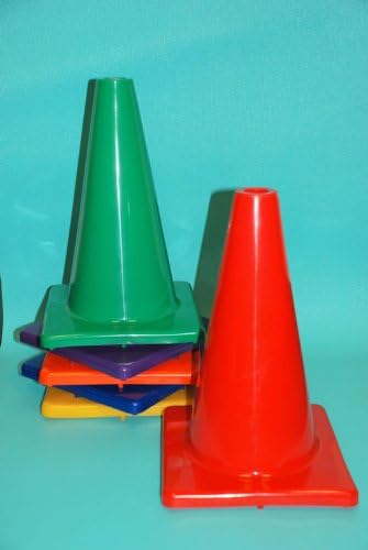 Everrich EVB-0031 12 Inch Vinyl Cone with Square Base- Pack of 6