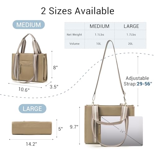 Image of ACUARIO Tote Bag for Women, Work Tote Handbag with Pockets, Shoulder Bag for Office Business Travel Daily Commute