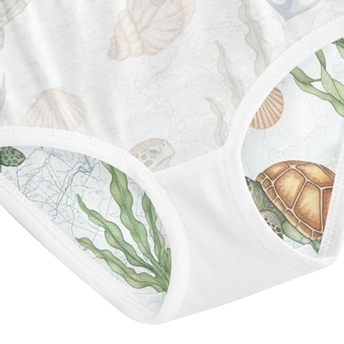 Watercolor Sea Turtles Kids Underwear Girls, Toddler Girl Panties, Girls' Cotton Brief Underwear, 2–8 Years4