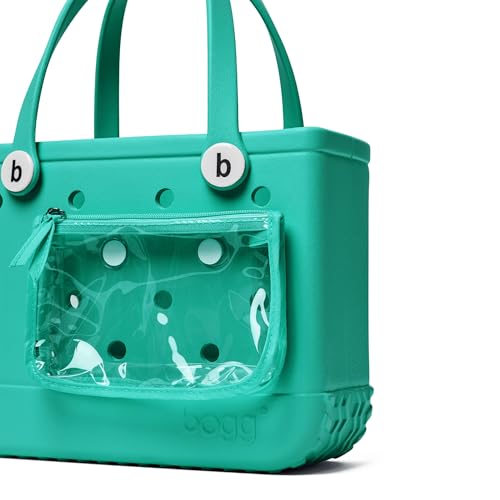 Image of BOGG BAG Bitty Small Tote - 11 inch x 8.5 inch x 4.5 inch - Durable, Washable, Tip-proof - Beach, Pool, Boat, Work, Sports (Cabana Boy with White Buttons)