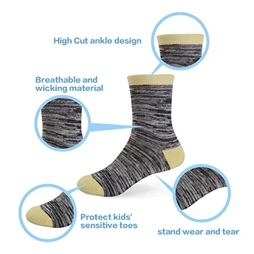 Wafuzi Kids Boys Crew Socks Mid Cut Athletic Calf Socks For Toddler Little Kids Youth Boys Girls 12 Pairs Half Cushioned Ankle Socks 4-6 Years #TOP5