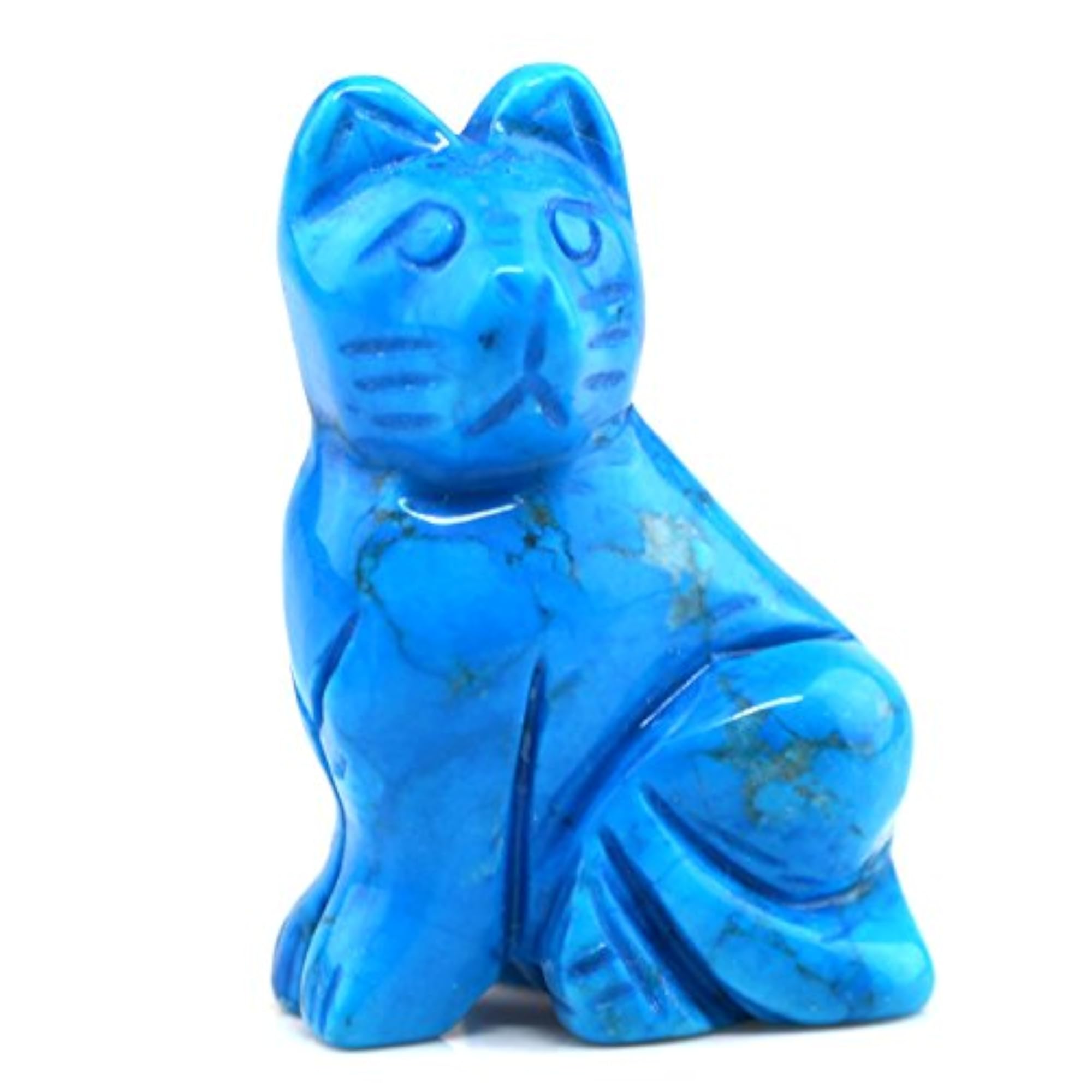 Carved Healing Crystals Gemstones Cat Figurine Statue