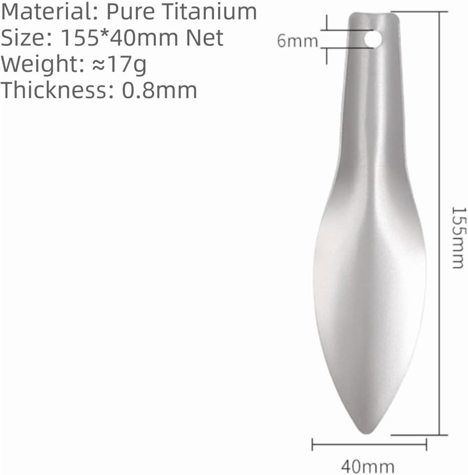 Titanium Backpacking Trowel, Portable Garden Hand Shovel for Hiking and Survival, Compact Outdoor Shovel Tool for Gardening and Emergency Adventures image 2