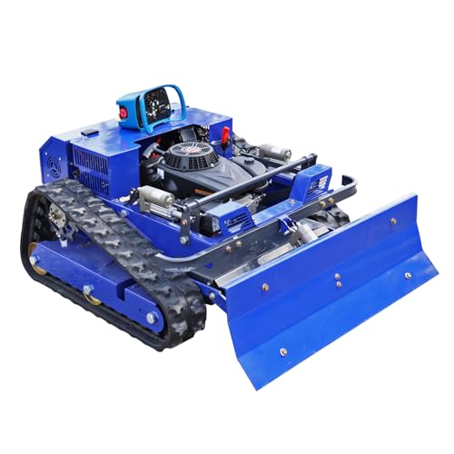 Cortadora de Césped con Control Remoto con Cuchilla de Nieve, Cortadora sobre Orugas Híbrida Gasolina-Eléctrica 4x4, Desbrozadora Integrada para Terreno Accidentado