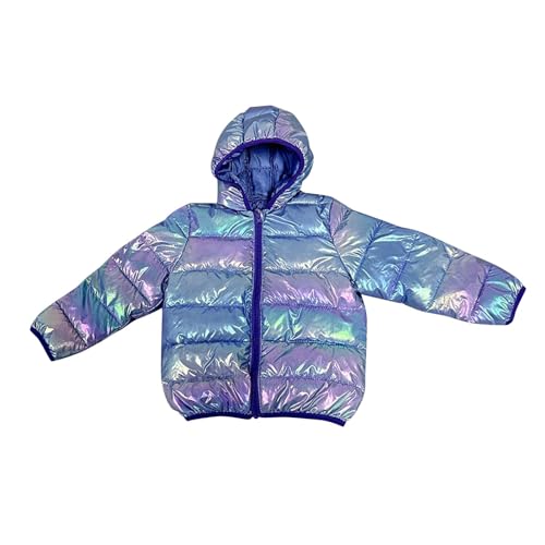 wodceeke Boys Girls Reflective Puffer Jacket with Hood, Shiny Down Winter Coats Kids Lightweight Padded Outwear 3-10 Years