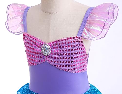 Disfraz de sirena de lujo para niña con accesorios miniatura 2