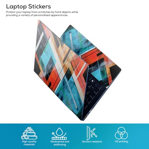 Image of Galaxsia Abstract Pattern Top+Wrist Pad Vinyl Laptop Skin /Sticker /Cover Upto 15.6 Inches Laptops Laminated-Removable-HD Quality Compatible for Hp-Dell-Sony-Lenovo-Asus etc.(15x10 Inches)