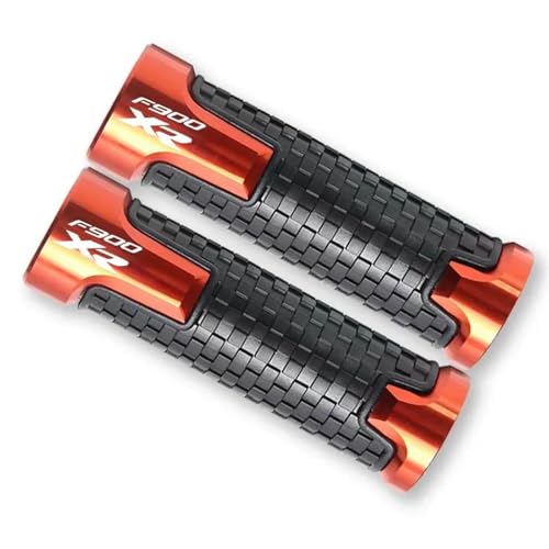 Poignée de guidon moto anti-vibrations en aluminium 22mm orange