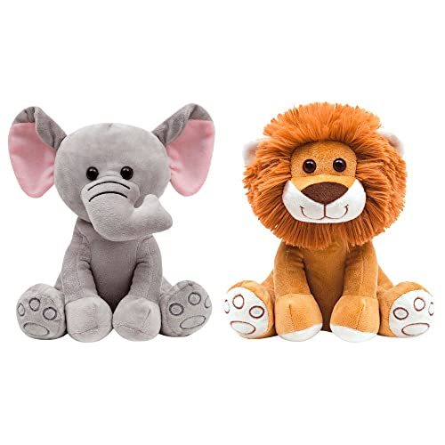 Kit 2 Pelúcias Infantil Bebe Ursinho Grande 25 cm Safari Animais Bichinhos Antialérgico Decoração Bu