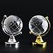 Mini World Globe Crystal Glass balls,Clear Paperweight decorative,small Earth globe for desk decorations,Office Home table Decor,tiny Ornaments Gifts, Miniature Ball Sphere paper weights,Golden 5cm.