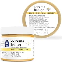 ECZEMA HONEY Original Skin-Soothing Cream & Oatmeal & Lavender Soap - Bundle for Sensitive Dry & Skin - Cruelty Free