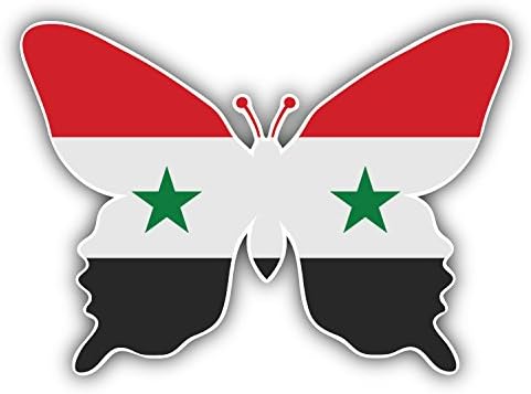 Syria Flag Butterfly Car Bumper Sticker Decal