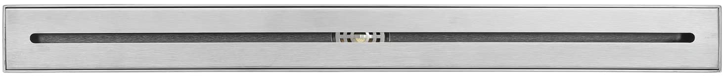 GLJTUO Linear Floor Shower Drain Linear Shower Drain, 24 Inch Floor Drain with Removable Grate, Shower Floor Drain with Hair Strainer Steel Shower Drain for Bathroom,Gray,Brushed