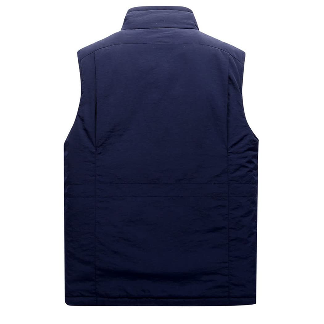 Espesar el chaleco impermeable del invierno del vellón, para hombre multi bolsillos primavera otoño chaleco, fotógrafo chaqueta sin mangas