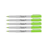SHARPIE Permanent Markers, Ultra Fine Point, 5-Count (LIME GREEN)