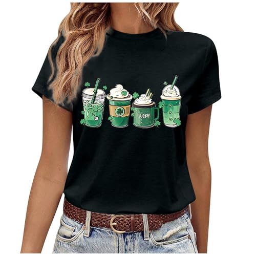 NNGOTD St Patricks Day Shirt Men Humor Graphic St Pattys Day Party Very Funny T Shirt Comfortable Novelty Humor T Shirts Lucky Leaf Clover Dressy Trendy Lightweight Holiday Clothes Comfy (B2 Black,M)