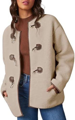 Dokotoo Womens Long Sleeve Jackets Fashion Faux Shearling Oversiz...
