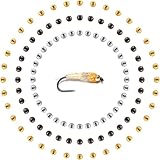 Skylety 120 Pieces Fly Tying Beads with a Plastic Box Tungsten Beads Round Ball Weights Head Ball Fly Tying Materials (1.5mm,Black, Gold, Silver)