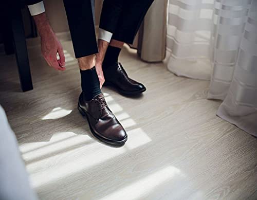 Adabella Mens Premium Bamboo Crew Socks 6 Pairs - Athletic Moisture Wicking Lightweight Seamless Thin Soft Comfortable Socks (Black) #TOP6